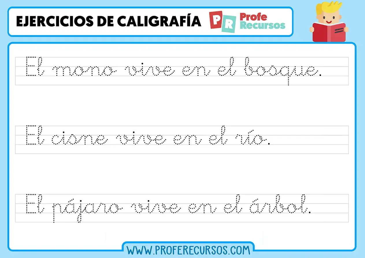 Ejercicios de caligrafía para imprimir con frases como